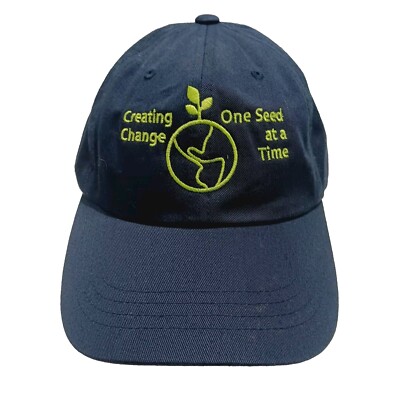 Creating Change One Seed At A Time Hat Strapback Blue Green Embroidered 