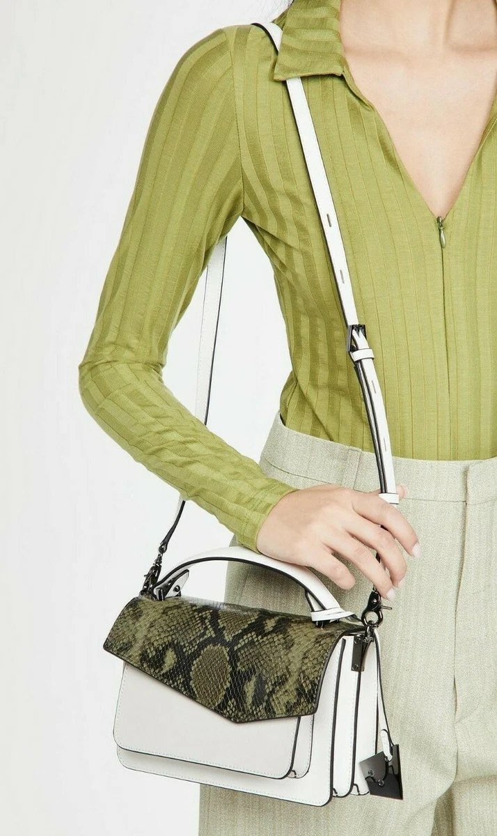 228 NWT BOTKIER LEATHER COBBLE HILL CROSSBODY BAG MILITARY GREEN SNAKE COMBO