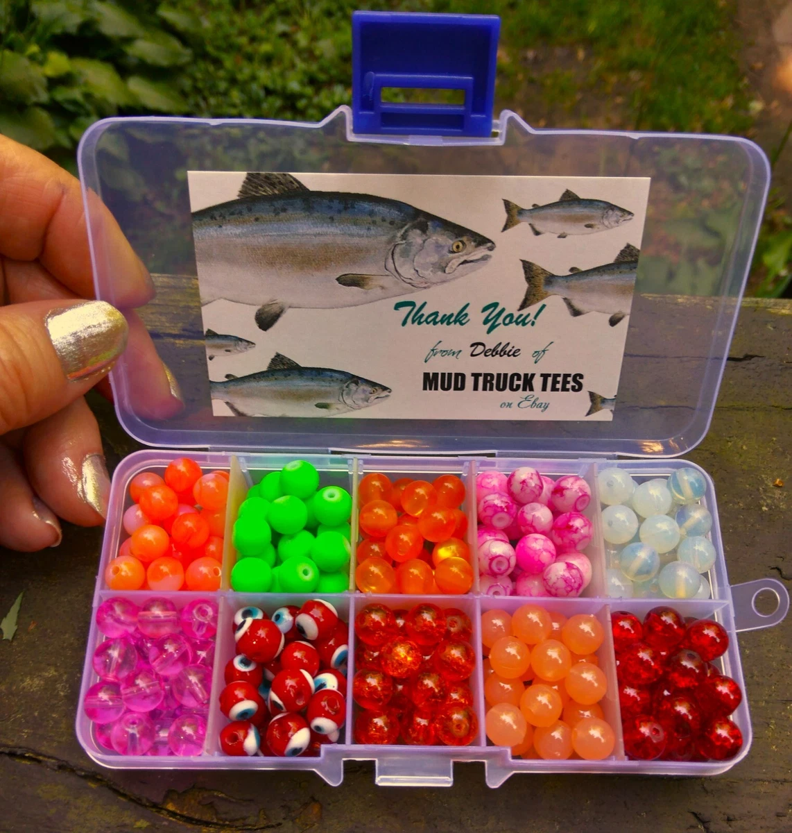 Premium Trout Salmon Steelhead Fishing Beads 8mm Assortment 10 Colors Box