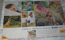 1964 Kodak Film Vintage Print Ad Camera Children Boy Girl Baby Collie Balloons
