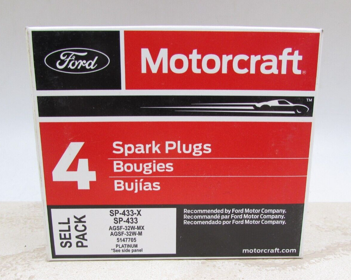 4 PACK OEM Ford Motorcraft SP-433-X Spark Plugs AGSF-32W-MX