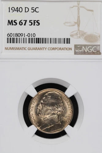 1940 D Jefferson Nickel NGC MS67 5FS Full Steps *DoubleJCoins* 9103-83