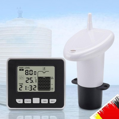 Ultrasonic Water Tank Level Meter Sensor w/Time Alarm Transmitter Receiver
