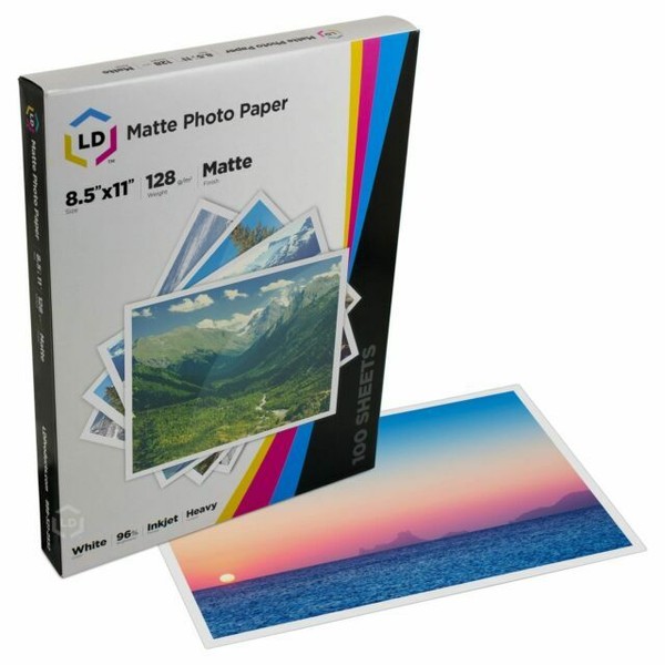 LD Heavy Coated Matte Inkjet Printer Paper 8.5" X 11" 100 Sheets High