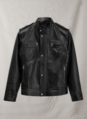 ALICIA VIKANDER LARA CROFT TOM RAIDER LEATHER JACKET BLACK NAPA