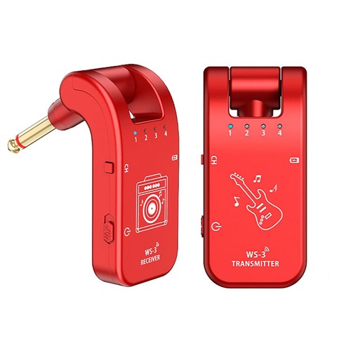UHF Wireless Guitar Transmitter Receiver Audio System 4 Channels Rechargeable - Picture 7 of 10