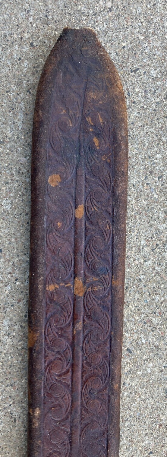 RARE 32" U.S. Collins & Co. #326 Machete / Sword with Tooled Scabbard