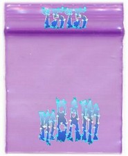 100 PACK PURPLE 1515 Apple Zip Baggies 1.5x1.5" Mini Bags