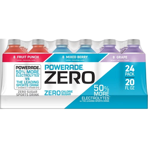 Powerade Zero Sports Drink Variety Pack 20 fl. oz., 24 pk.