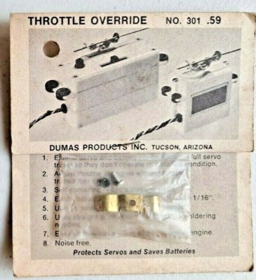 Vintage NOS Dumas Boats RC Boat Throttle Override #301