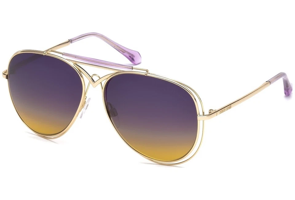 Gafas de sol de aviador Roberto Cavalli Civitella 1054 32Z doradas y moradas 57-13-135 32 Foto 2 de 4