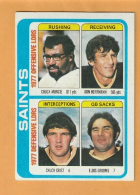 Chuck Muncie Elois Grooms Chuck Crist New Orleans Saints 1978 Topps #517