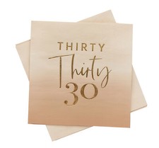 30th Birthday Paper Napkins Age 30 Gold 30th 3 Ply Napkins Party Serviettes X 16