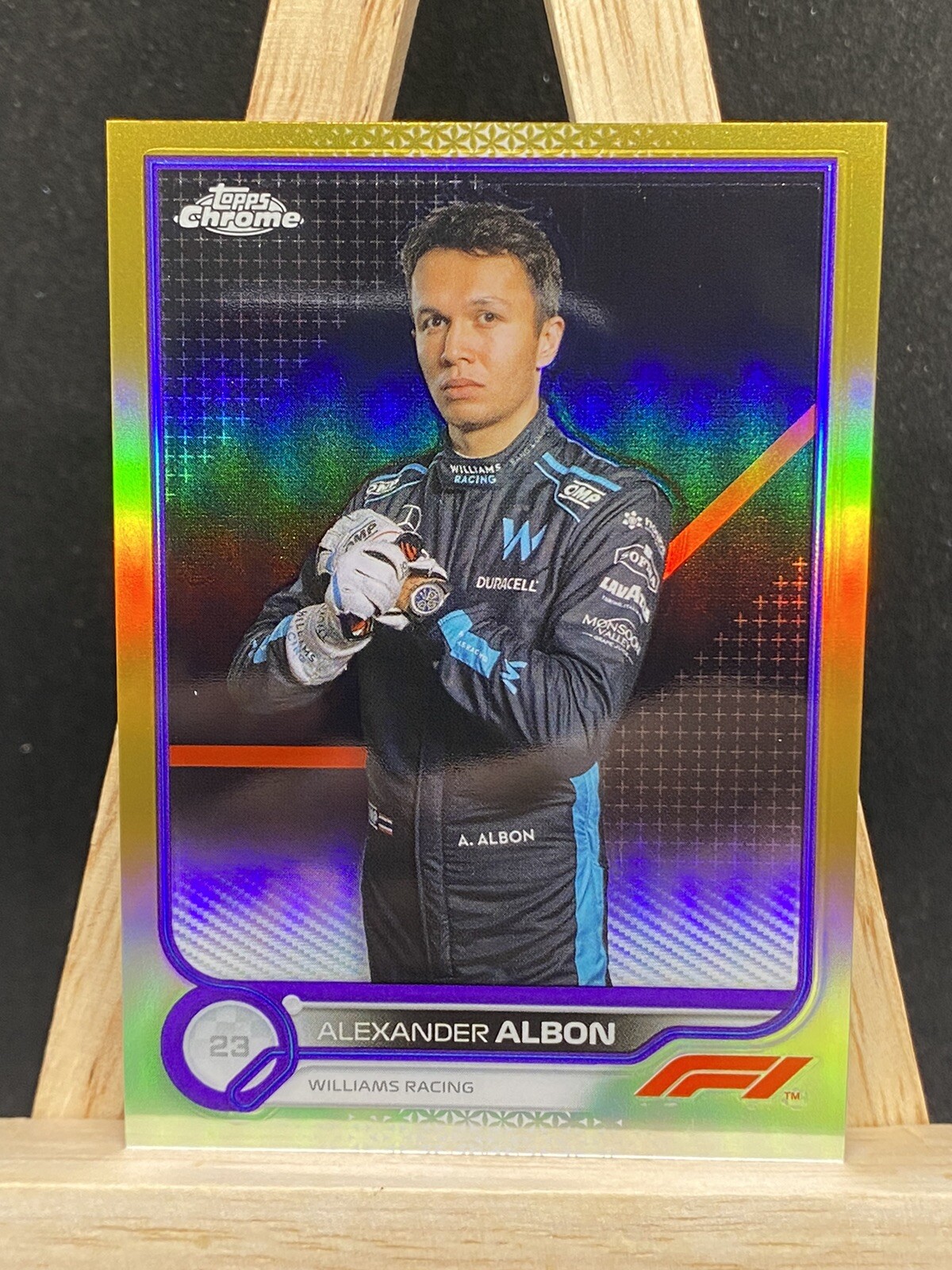 2022 Topps Chrome Formula 1 F1 Alexander Albon Gold & Purple Refractor SP #54