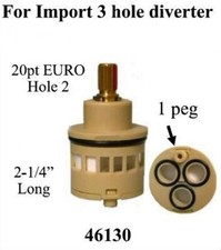 for Import 3 Hole Diverter , 20pt EURO, 2-1/4", 1 peg