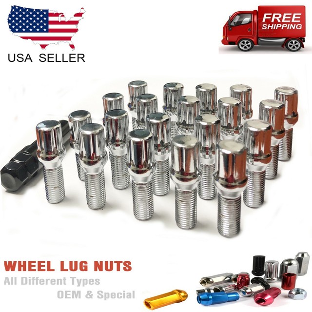 20PC BLACK 12x1.25 CONICAL(CONE) SEAT LUG BOLTS 28MM CHRYSLER 200 2015