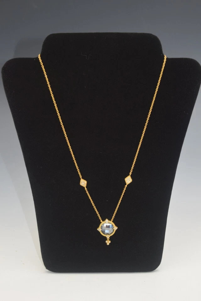 COLLAR COLGANTE FREIDA ROTHMAN PIEDRA ESPEJO FIRMA ORO SOBRE PLATA CUARZO Foto 2 de 4