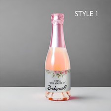 Personalised Birthday Hen Party CHAMPAGNE WINE Prosecco LABELS Small Mini Bottle
