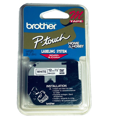 Labeling M Tape Brother P-Touch System White 1/2 Inch Label M231 Replacements k