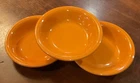 VTG Fiesta Ware USA Tangerine 3 Bowls 5 3/8" Stacking Fruit Berry Dessert EUC
