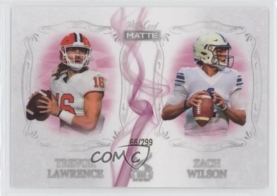 2021 MATTE White - Pink Smoke /299 Trevor Lawrence Zach Wilson Rookie RC 0z0n