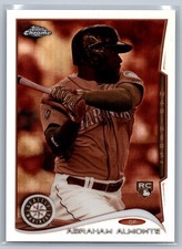 2014 Topps Chrome #12 Abraham Almonte Sepia Refractors #/75