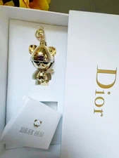 Dior Novelty Charm Gold Bear design Keychain Gift NEW Key chain with New Box