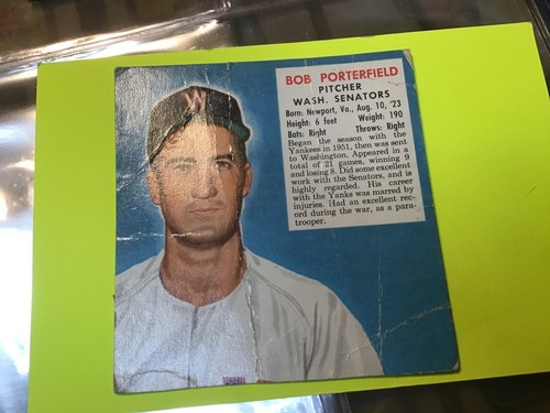 Bob Porterfield #17 1952 Red Man Tobacco card