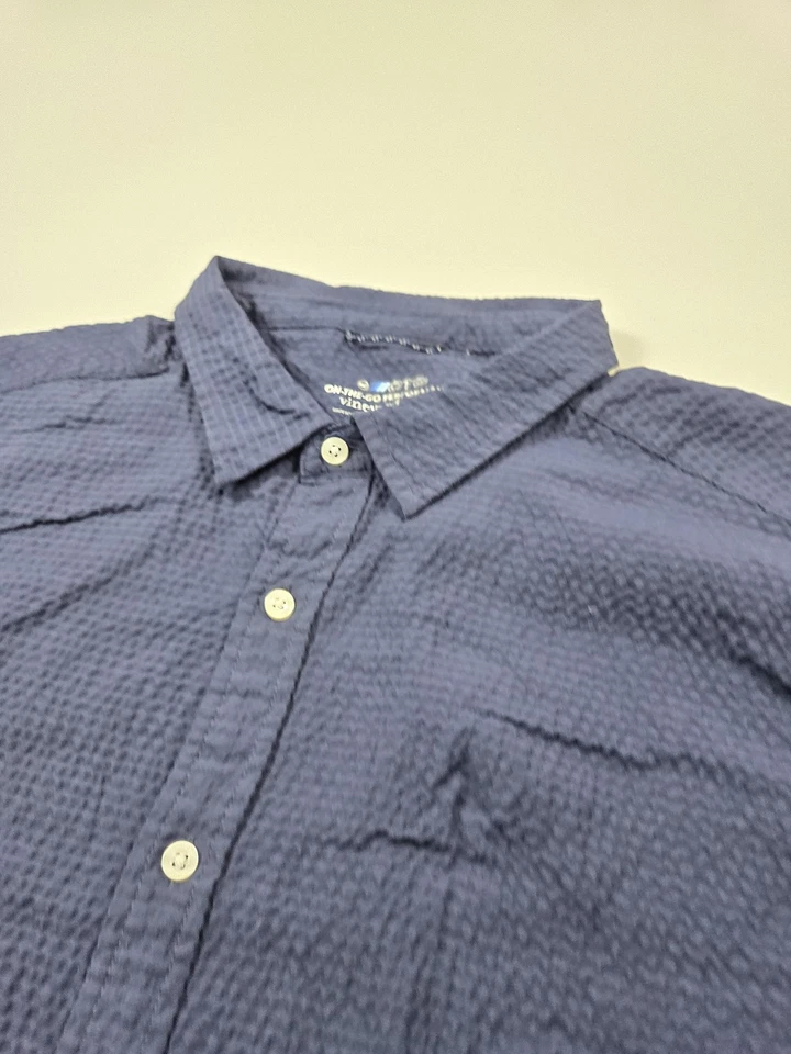 Vineyard Vines 衬衫男式 2XL 蓝色 OTG 性能纽扣泡泡纱 — 第 3/4 张图片