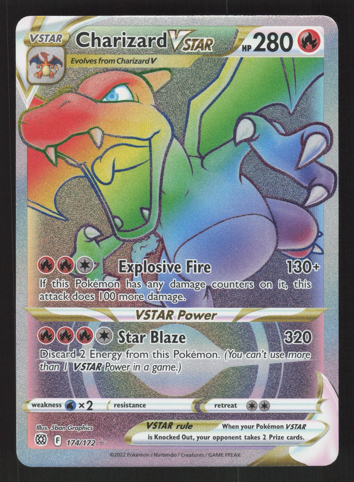 Charizard VSTAR 174/172 Secret Rare Pokemon SWSH09: Brilliant Stars