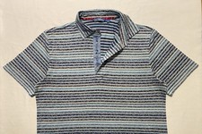 Robert Graham Striped Floral Multicolor Short Sleeve Men  s Polo Shirt Size L