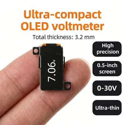 DC 0-30V Digital Voltmeter 0.5  OLED Ultra-Slim Mini Embedded Voltage Gauge USA