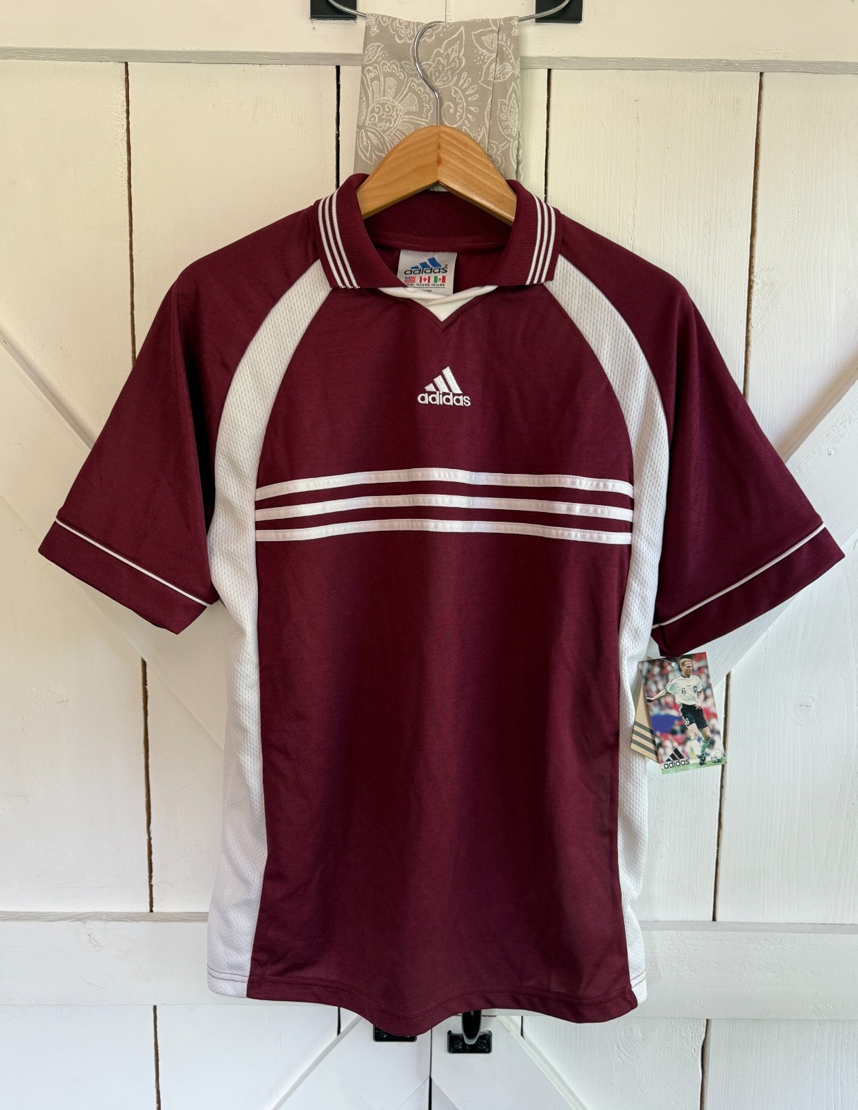VTG Adidas Kaiser Germany 2000s Soccer Jersey Maroon Template Fits Morocco NWT