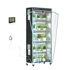 Indoor Greenhouse with Cover 6-Tiered with 5 Sets of T8 Growth Lights Plant R...