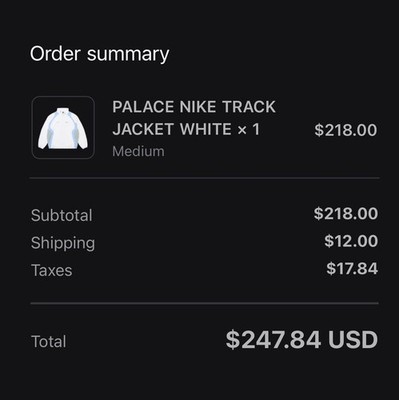 Palace x Nike Track Jacket White 2026 BNWT Sz m | eBay