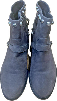 Stuart Weitzman Women's GoWest Londra Gray Suede Studded Boots Size 10