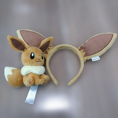 Pokemon Center Eevee Plüsch Stirnband 2er Set Stofftier Gebraucht Fair Rare J...