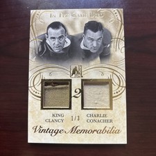 2016 LEAF ITG GAME USED VINTAGE MEMORABILIA KING CLANCY AND CHARLIE CONACHER #/3