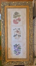 Framed Botanical Floral Art Print Gold Ornate Frame Portrait Medium