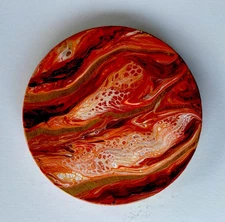 Original Round Painting Modern Abstract Fine Art Canvas Signed by artist