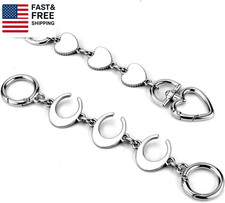 2Pcs Purse Extender Chain Silver Bag Extender Chain Heart Moon Purse Strap Exte
