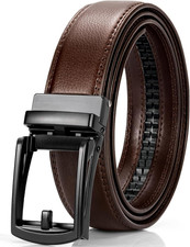 Ratchet Belts for Men, Black Comfort Click Belt, Slide Click Automatic Buckle