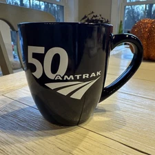 Amtrak Blue Coffee Mug - 50 Year Anniversary Edition