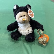2005 Halloween Bearista Bear With Tags STARBUCKS Black Cat Costume PLUSH Pumpkin