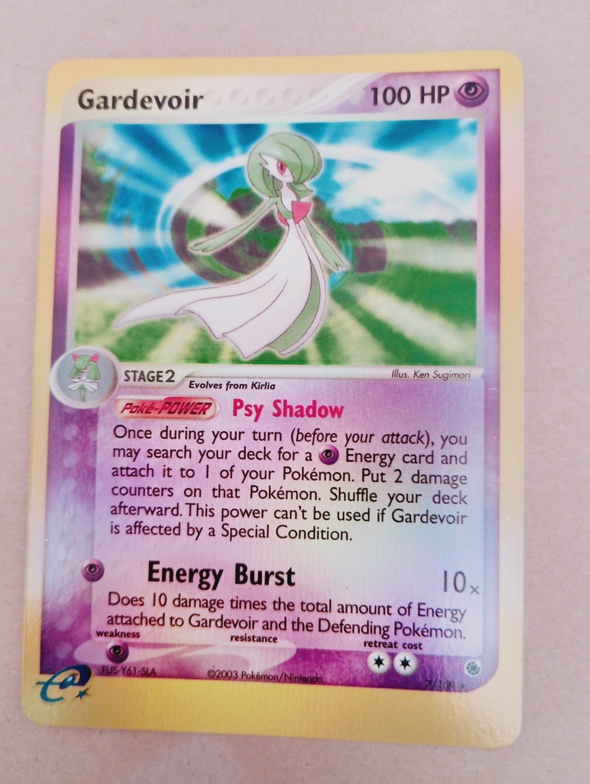 2003 Pokémon Gardevoir 7/109 Reverse Holo Rare EX Ruby & Sapphire Near Mint NM