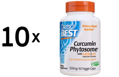 10 x Doctors Best Curcumin Phytosome with Meriva - 60 vcaps (666,64 EUR/kg)