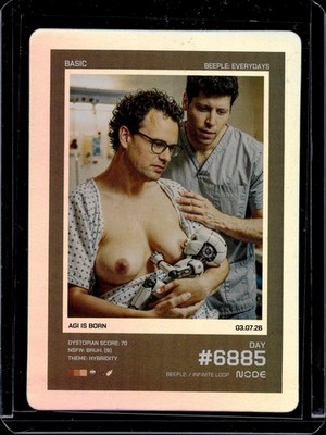 Beeple Everydays PRE-ALPHA/100 Hologram #6885 AGI is Born NODE Trading Card