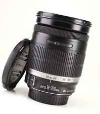 Canon EF-S 18-200mm IS F3.5-5.6 Image Stabilizer AF Zoom Lens Front & Rear Caps