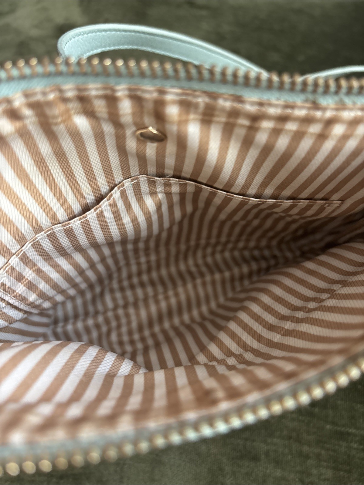 Kate Spade Crossbody Bag Seagram Green Leather Adjustable Strap Gold Hardware thumbnail 3