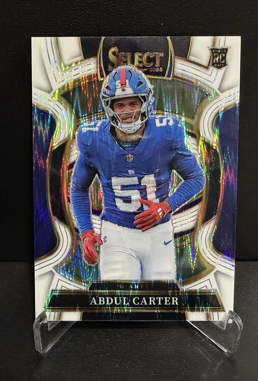 2025 Panini Select Concourse Abdul Carter #95 White Shock Prizm /799 (RC)